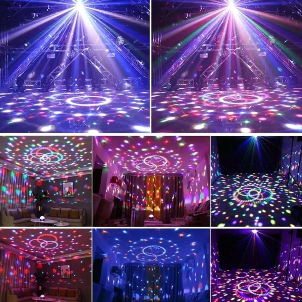 Bola Maluca Globo de Festa Led Magic Cristal Rgb Bluetooth e Mp3 Pen Drive