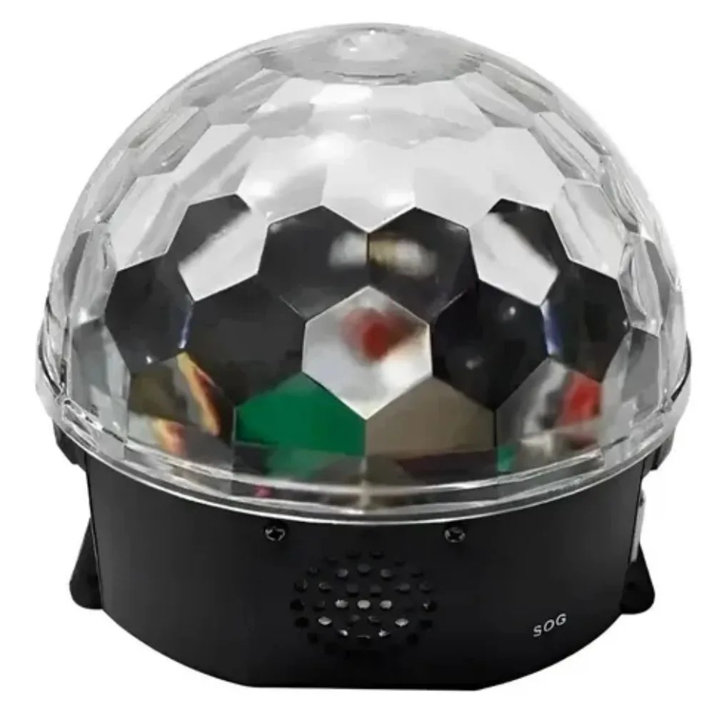 Bola Maluca Globo de Festa Led Magic Cristal Rgb Bluetooth e Mp3 Pen Drive