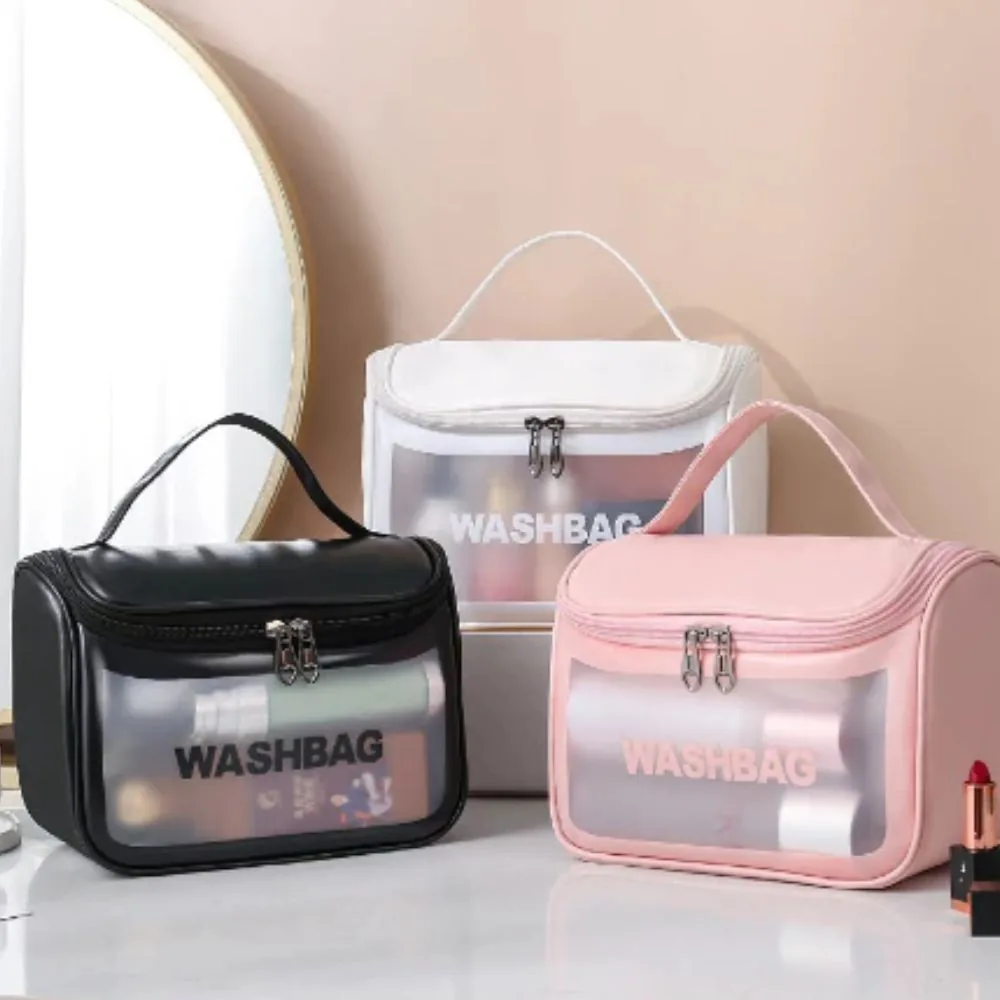 Bolsa Necessaire Transparente Washbag com Alça Impermeável para Viagem
