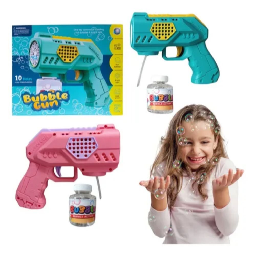 Brinquedo Pistola de Bolhas de Sabão Bubble Gun Automática 10 Saídas Infantil