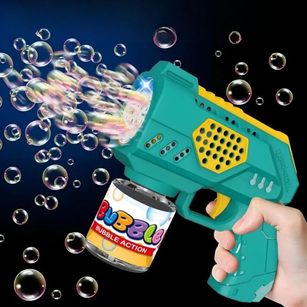 Brinquedo Pistola de Bolhas de Sabão Bubble Gun Automática 10 Saídas Infantil