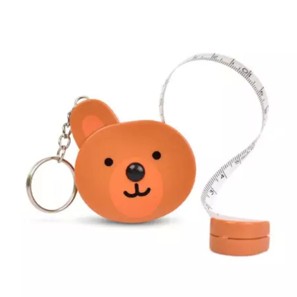 Chaveiro com Fita Métrica Bichinho Retrátil 1,50m 150cm Portátil Infantil