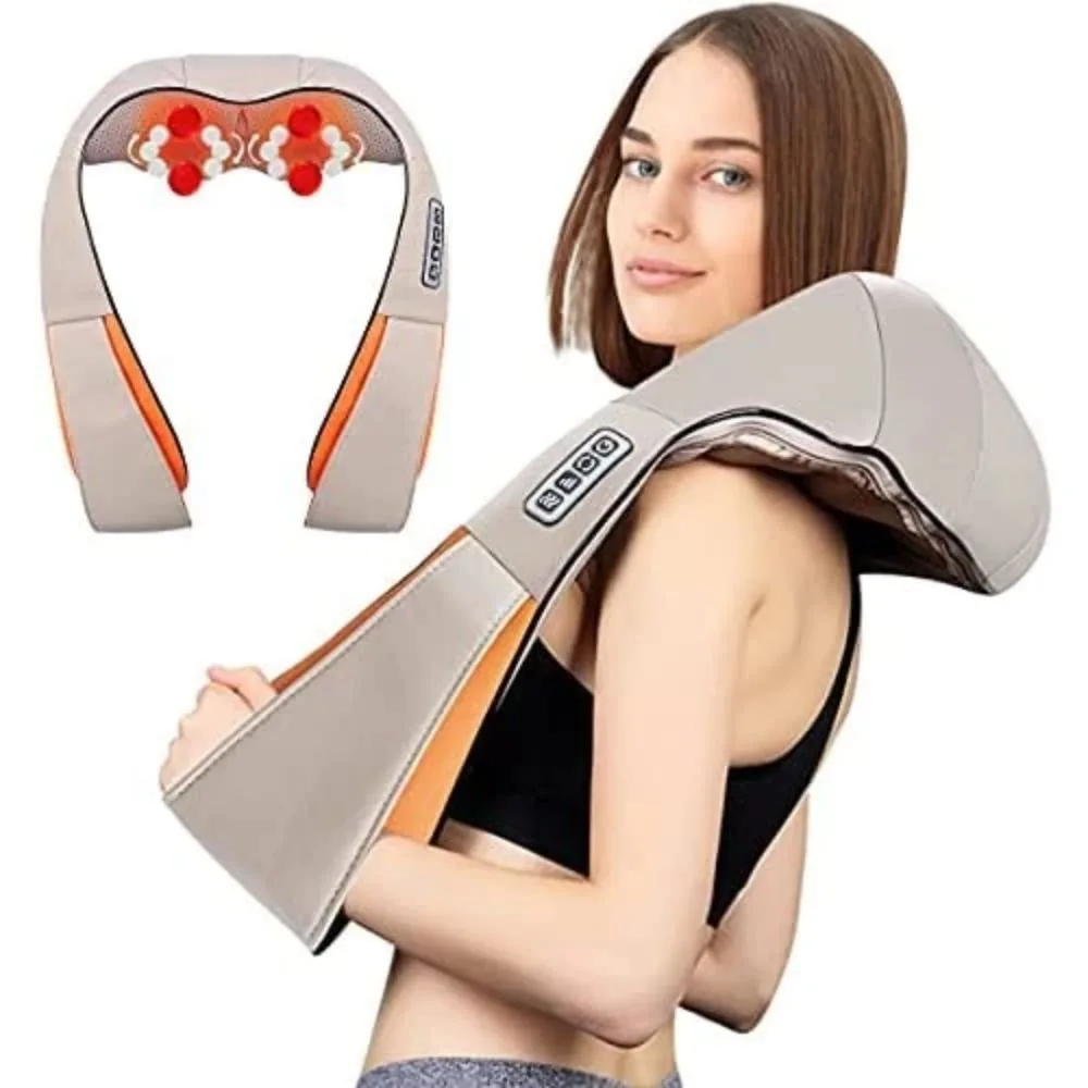 Colete Shiatsu Pescoço Massageador Infravermelho Pulso Elétrico