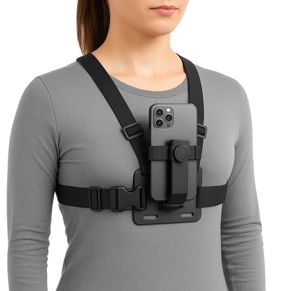 Colete Suporte Peitoral para Celular e Gopro Ajustável para Filmagem 360