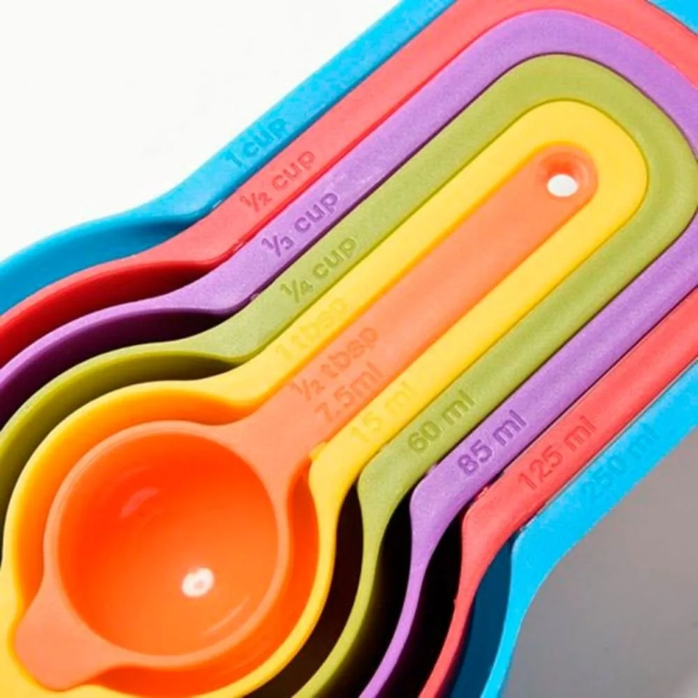 Conjunto de Colheres Medidoras 6 Peças Xicaras de Medida Plástico