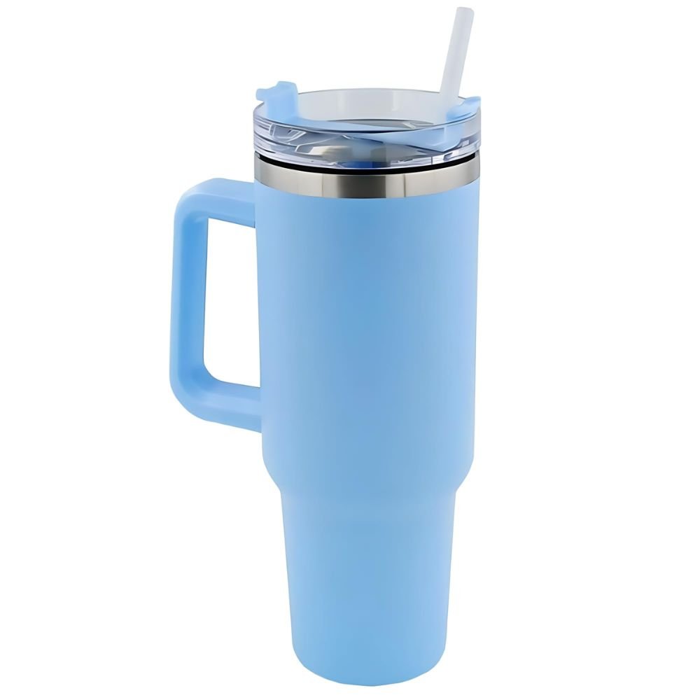 Copo Caneca Térmica 1,2 Litros Inox Parede Dupla com Tampa Canudo e Alça