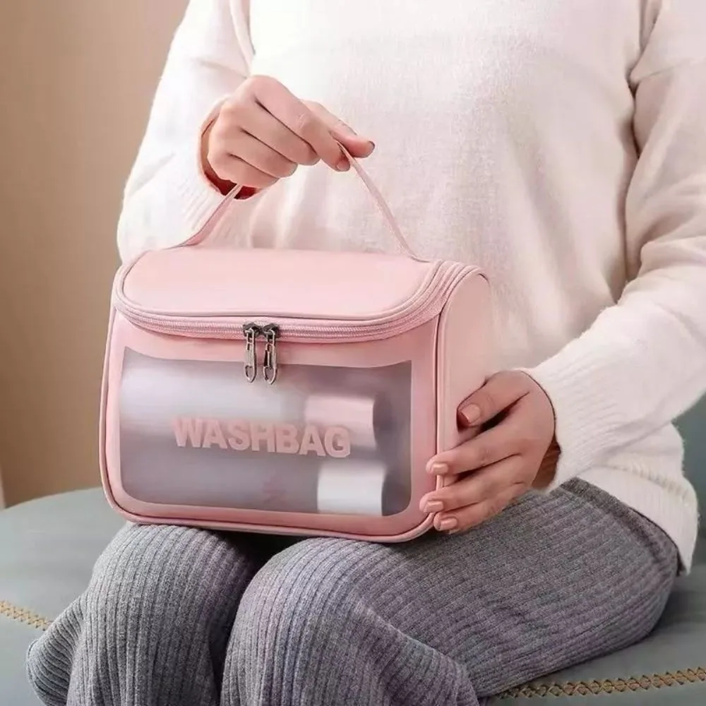 Bolsa Necessaire Transparente Washbag com Alça Impermeável para Viagem - Imagem 3