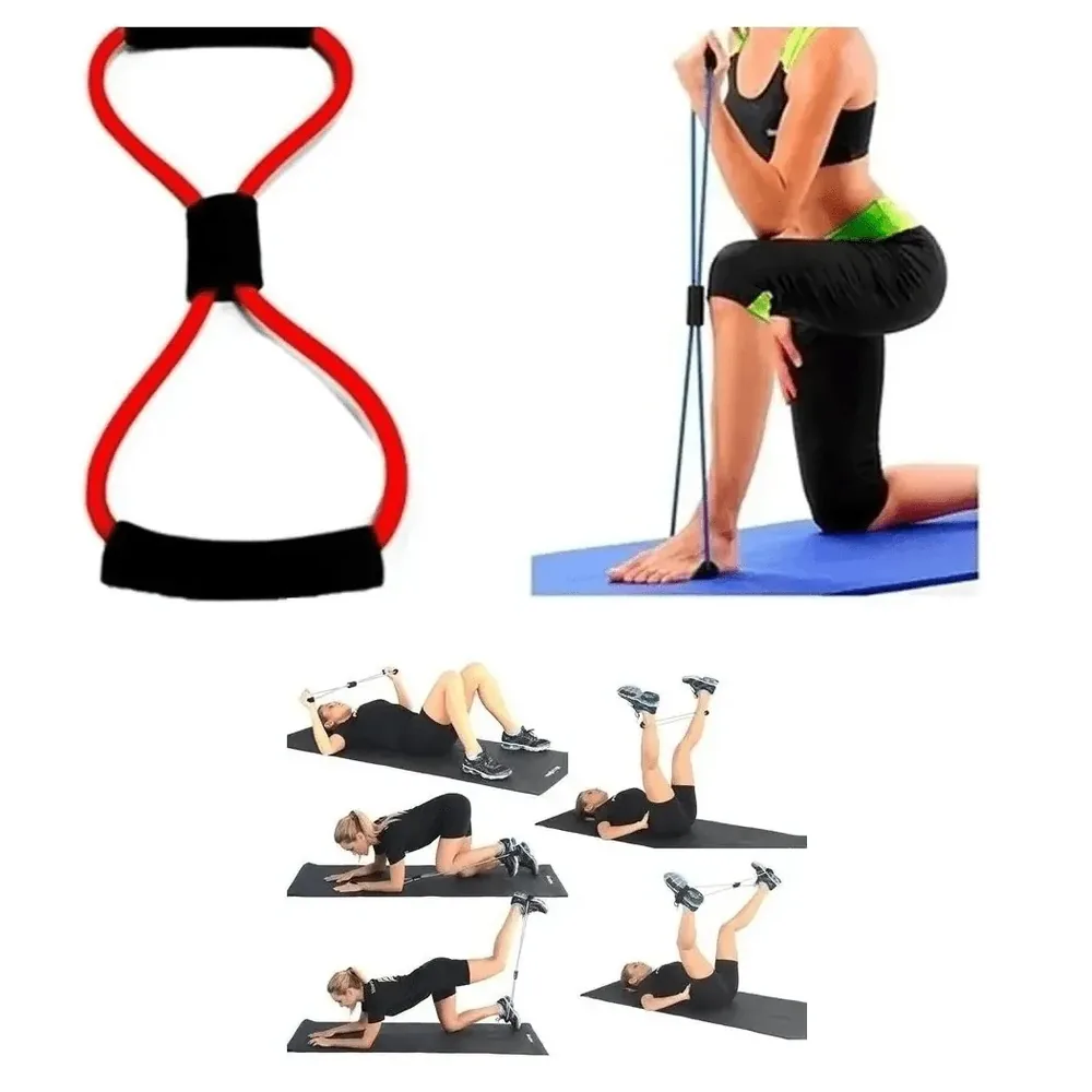 Elástico Extensor de Tensão Formato 8 para Exercícios Ombro Braço Glúteo