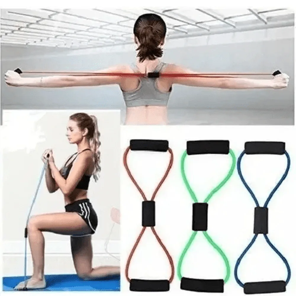 Elástico Extensor de Tensão Formato 8 para Exercícios Ombro Braço Glúteo