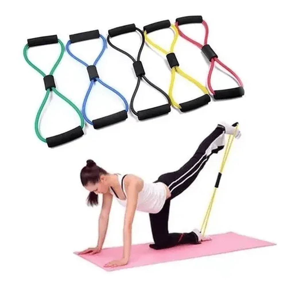 Elástico Extensor de Tensão Formato 8 para Exercícios Ombro Braço Glúteo