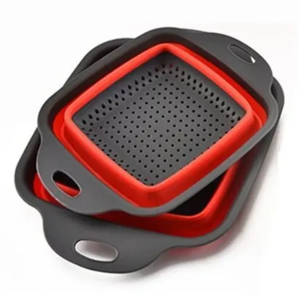 Escorredor de Silicone Multiuso Quadrado Retrátil Pequeno