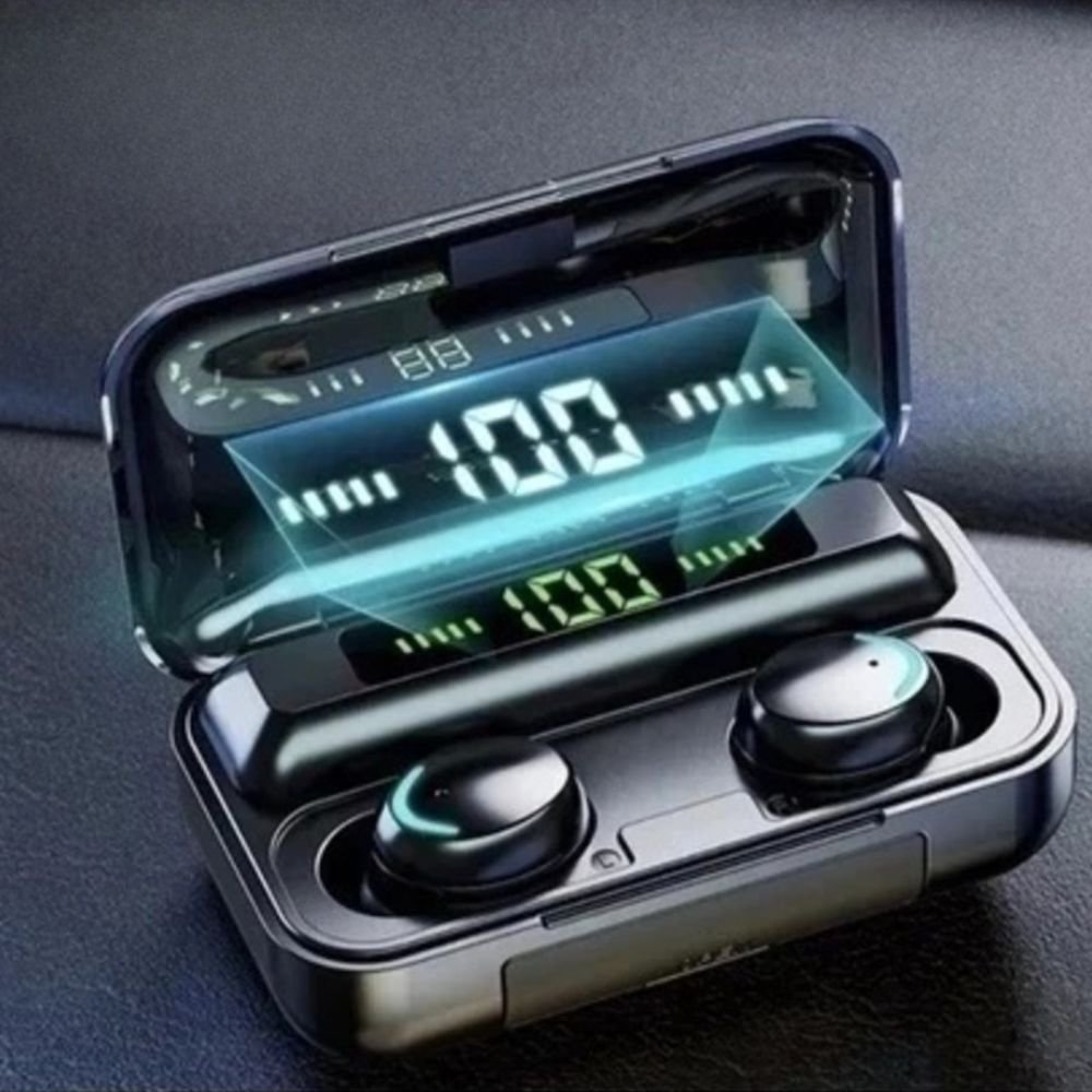 Fone Bluetooth F9 5 Tws Sem Fio com Display Lcd Power Bank Ipx5 com Case