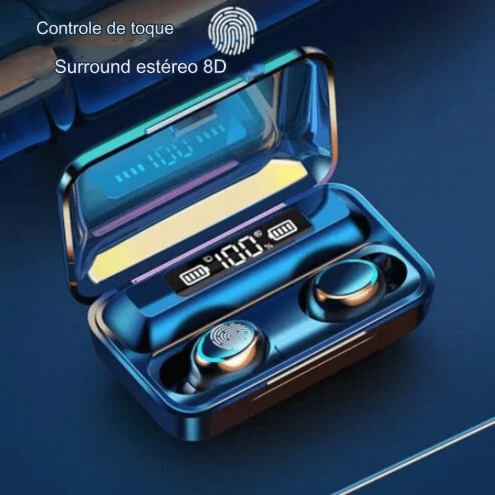 Fone Bluetooth F9 5 Tws Sem Fio com Display Lcd Power Bank Ipx5 com Case