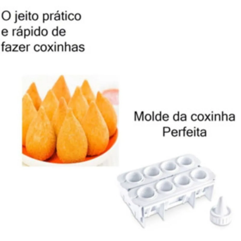 Formas Fábrica de Coxinhas Kit Modelador Faz 8 Coxinhas