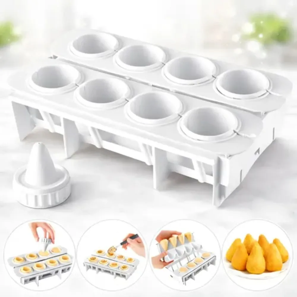 Formas Fábrica de Coxinhas Kit Modelador Faz 8 Coxinhas