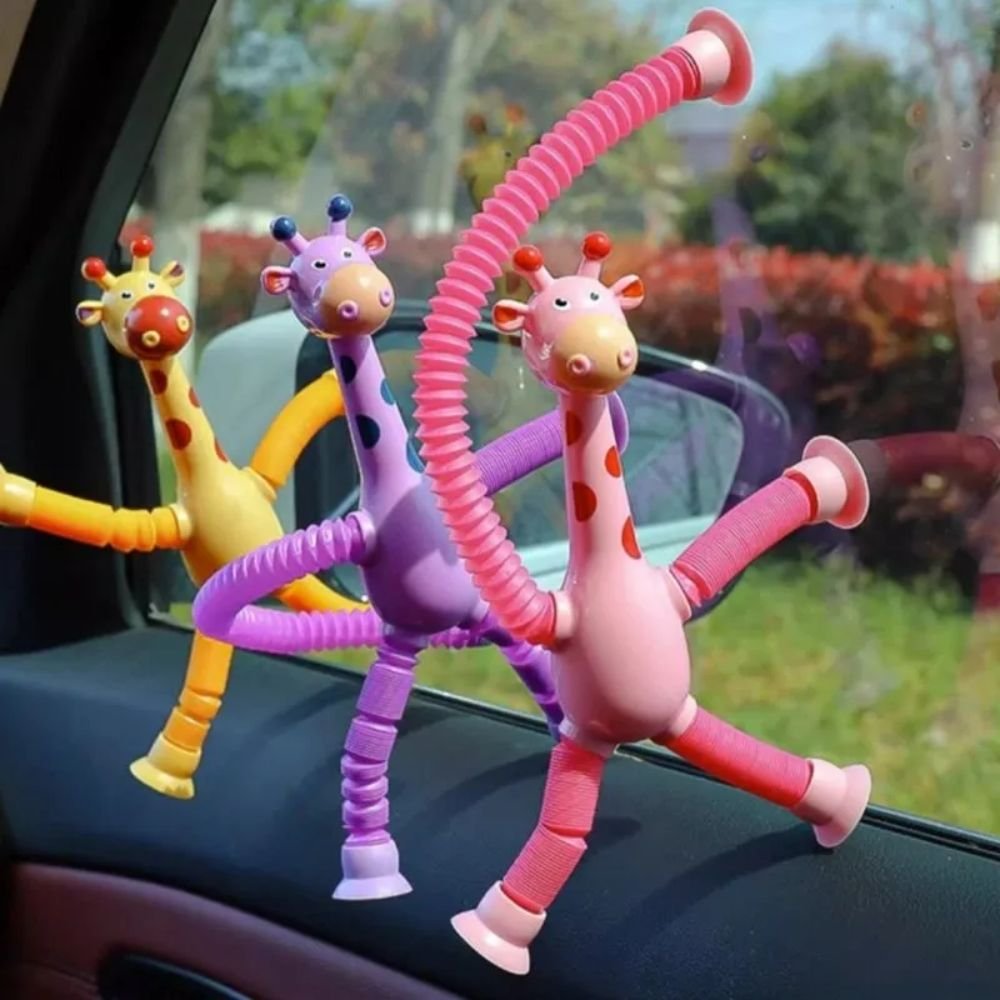 Girafa Mágica Pop Tube Flexível Led Brinquedo Infantil Sensorial com Ventosas