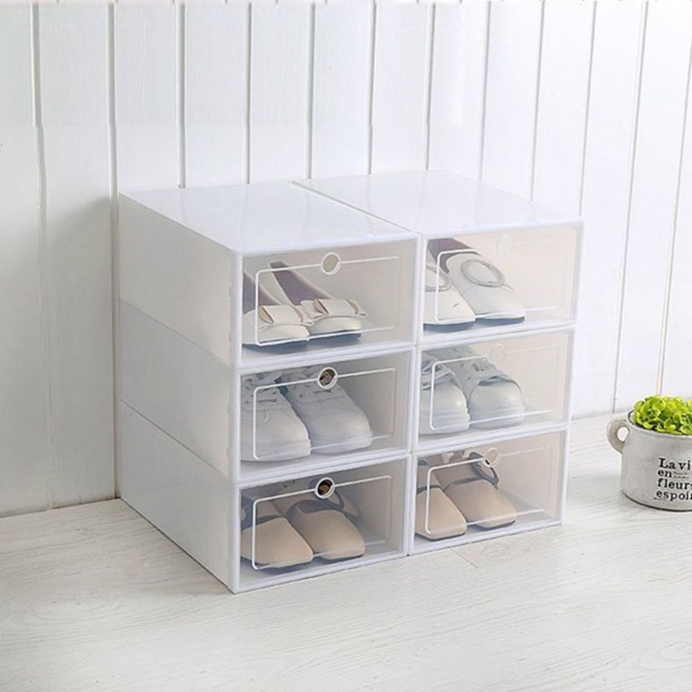 Kit 10 Caixas Organizadoras Tênis Sapatos Empilháveis Multiuso Abertura Frontal