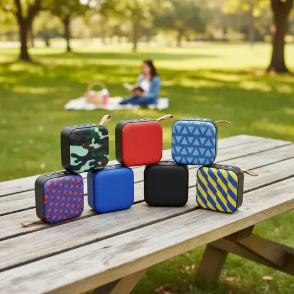 Kit 10 Mini Caixas de Som Bluetooth 5w Portátil com Alça Rádio Fm Usb Tf