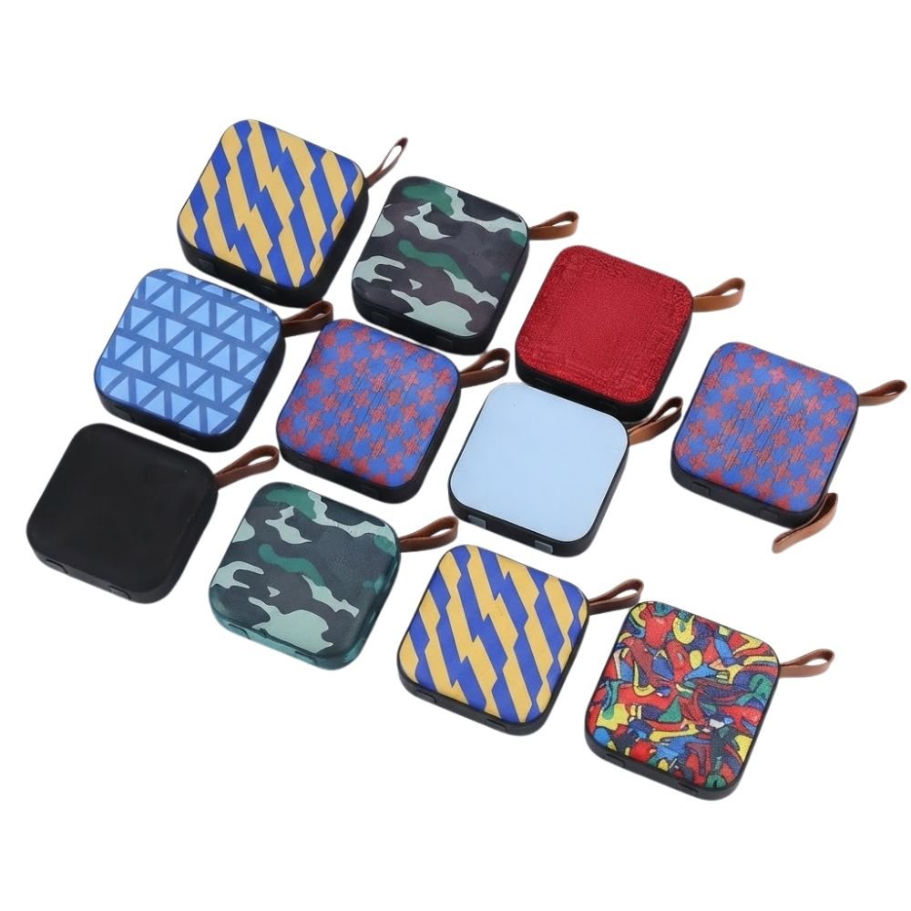 Kit 10 Mini Caixas de Som Bluetooth 5w Portátil com Alça Rádio Fm Usb Tf