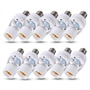 Kit 10 Soquete Sensor de Movimento E27 Acendimento Automático Fotocélula Bivolt