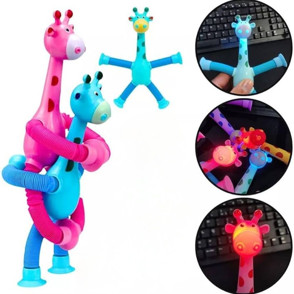 Kit 12 Girafa Mágica Pop Tube Flexível Brinquedo Infantil Sensorial Ventosas
