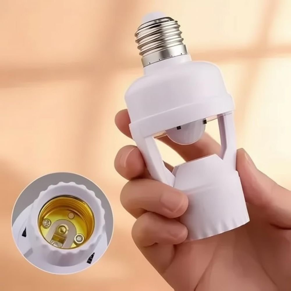 Kit 2 Soquete Sensor de Movimento E27 Acendimento Automático Fotocélula Bivolt