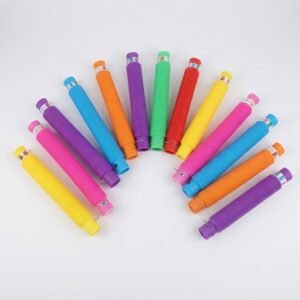 Kit com 12 Pop Tube Grande Luminoso com Led Brinquedo Sensorial Antiestresse