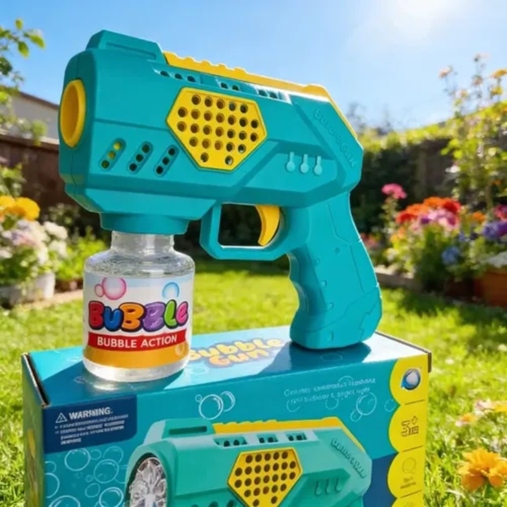 Kit com 5 Pistolas de Bolhas de Sabão Bubble Gun Automática 10 Saídas Infantil
