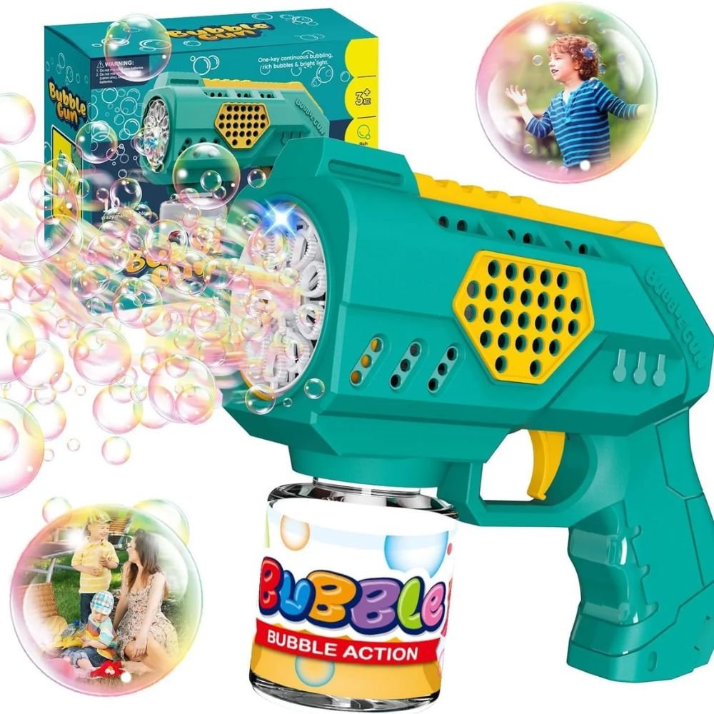 Kit com 5 Pistolas de Bolhas de Sabão Bubble Gun Automática 10 Saídas Infantil