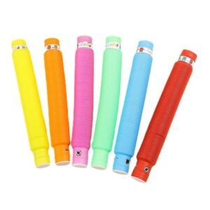 Kit com 6 Pop Tube Grande Luminoso com Led Brinquedo Sensorial Antiestresse