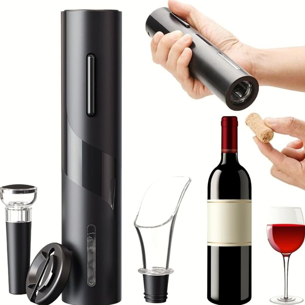 Kit Completo Abridor de Vinho Elétrico Automático Saca Rolhas com Acessórios