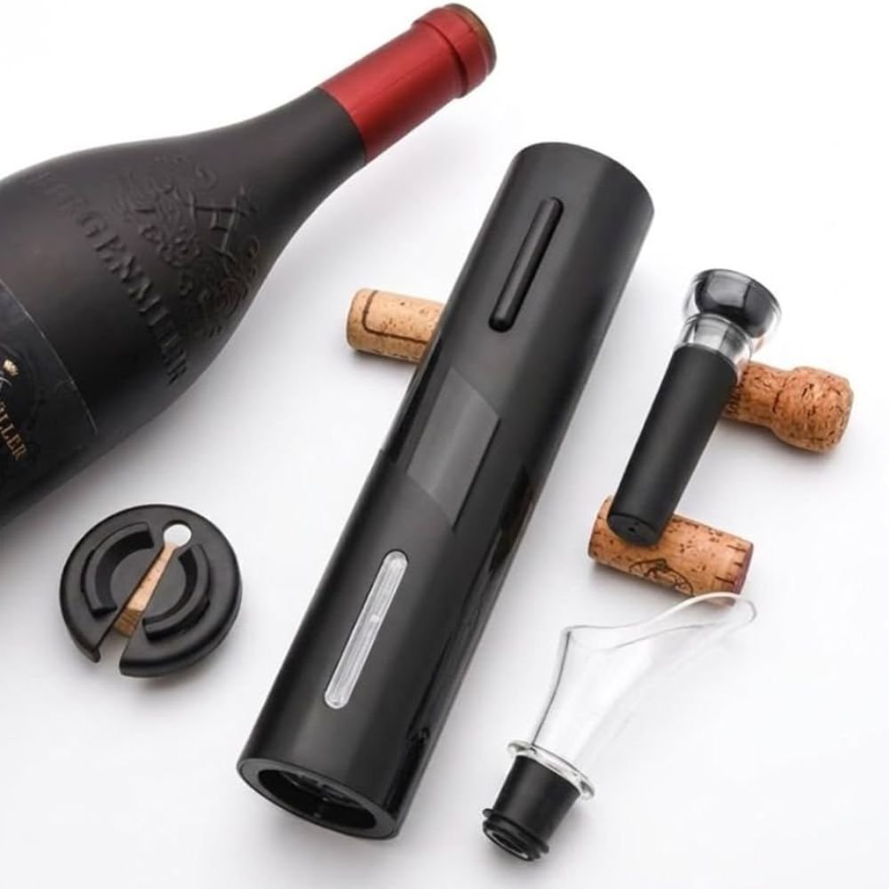 Kit Completo Abridor de Vinho Elétrico Automático Saca Rolhas com Acessórios