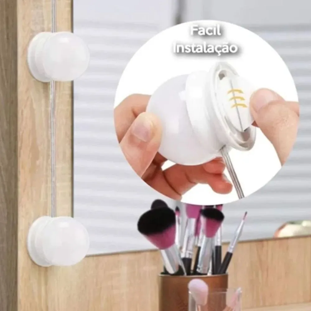 Kit Luz Camarim Led Autocolantes 3 Cores 10 Lâmpadas