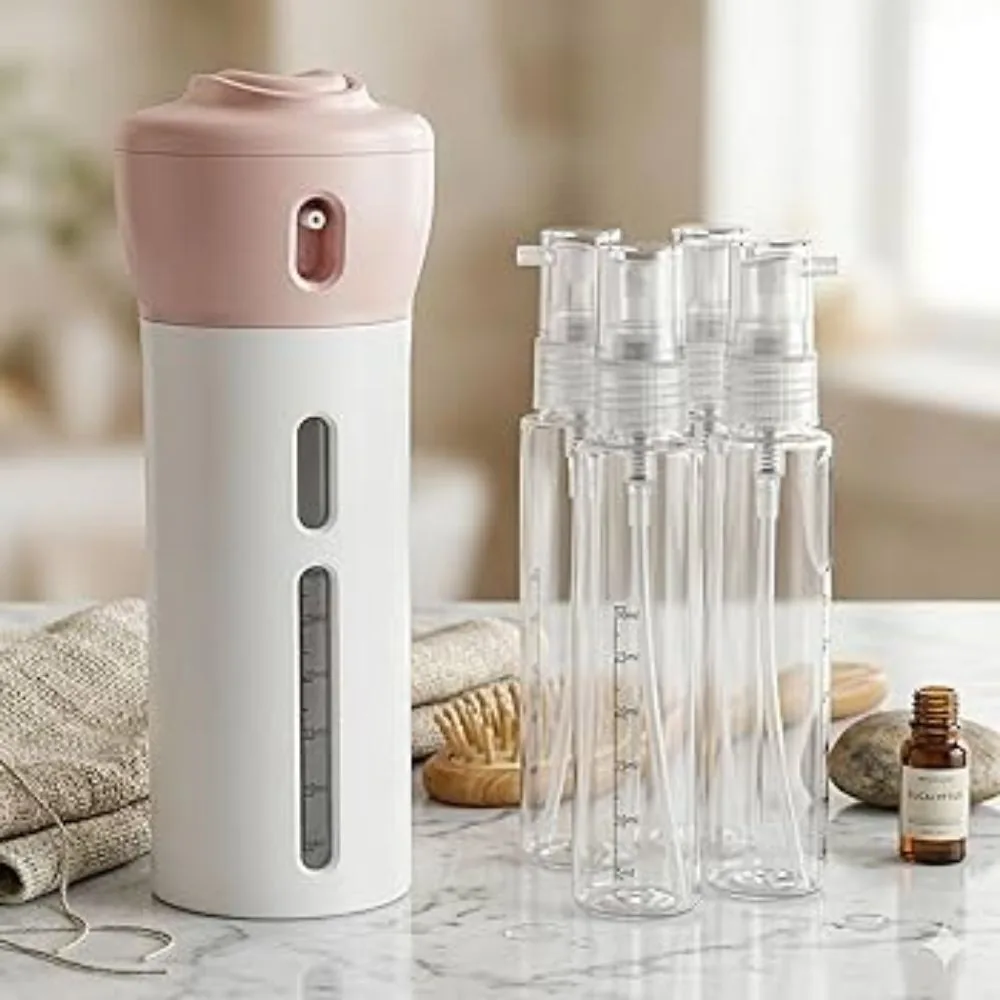 Kit para Viagem Dispenser 4 em 1 para Shampoo Sabonete e Cremes