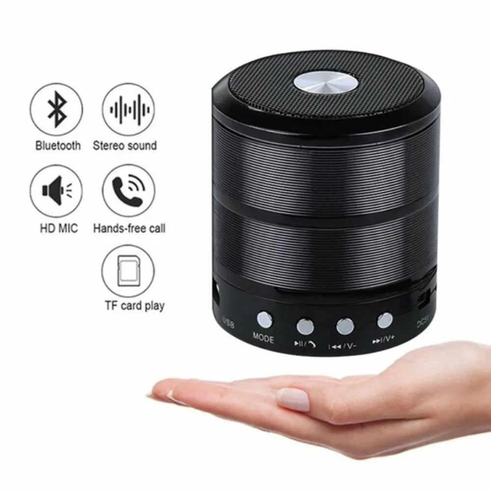 Mini Caixa de Som Speaker Bluetooth Portátil Ws 887 Sortidas