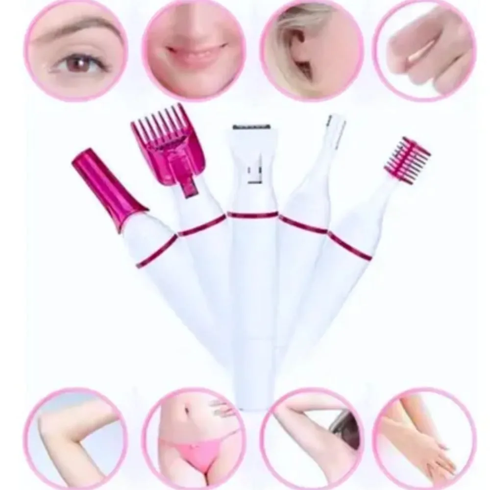 Mini Depilador Elétrico Portátil 5 em 1 Feminino Aparador de Pelos Faciais