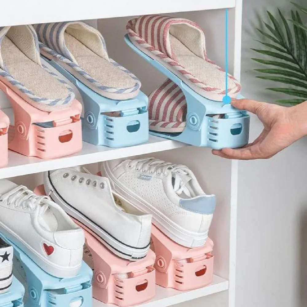 Organizador Vertical de Sapatos com Regulagem de Altura Rack Empilhável