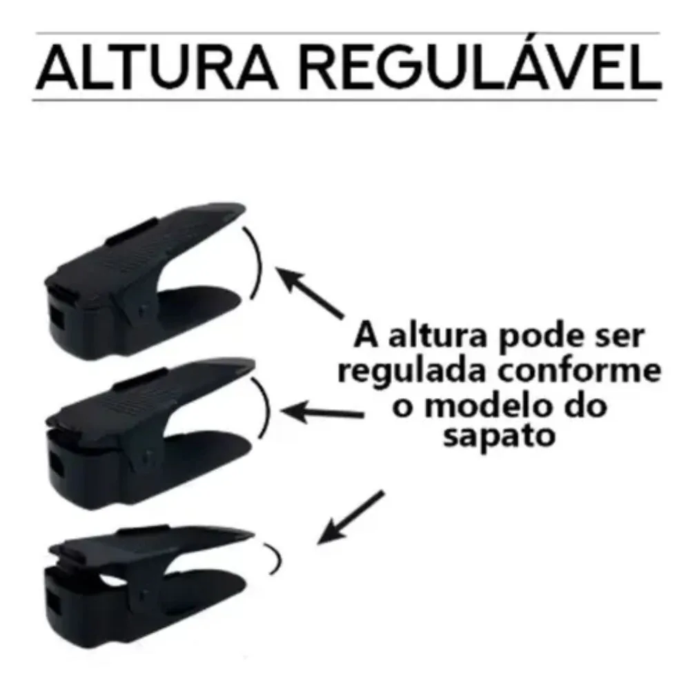 Organizador Vertical de Sapatos com Regulagem de Altura Rack Empilhável