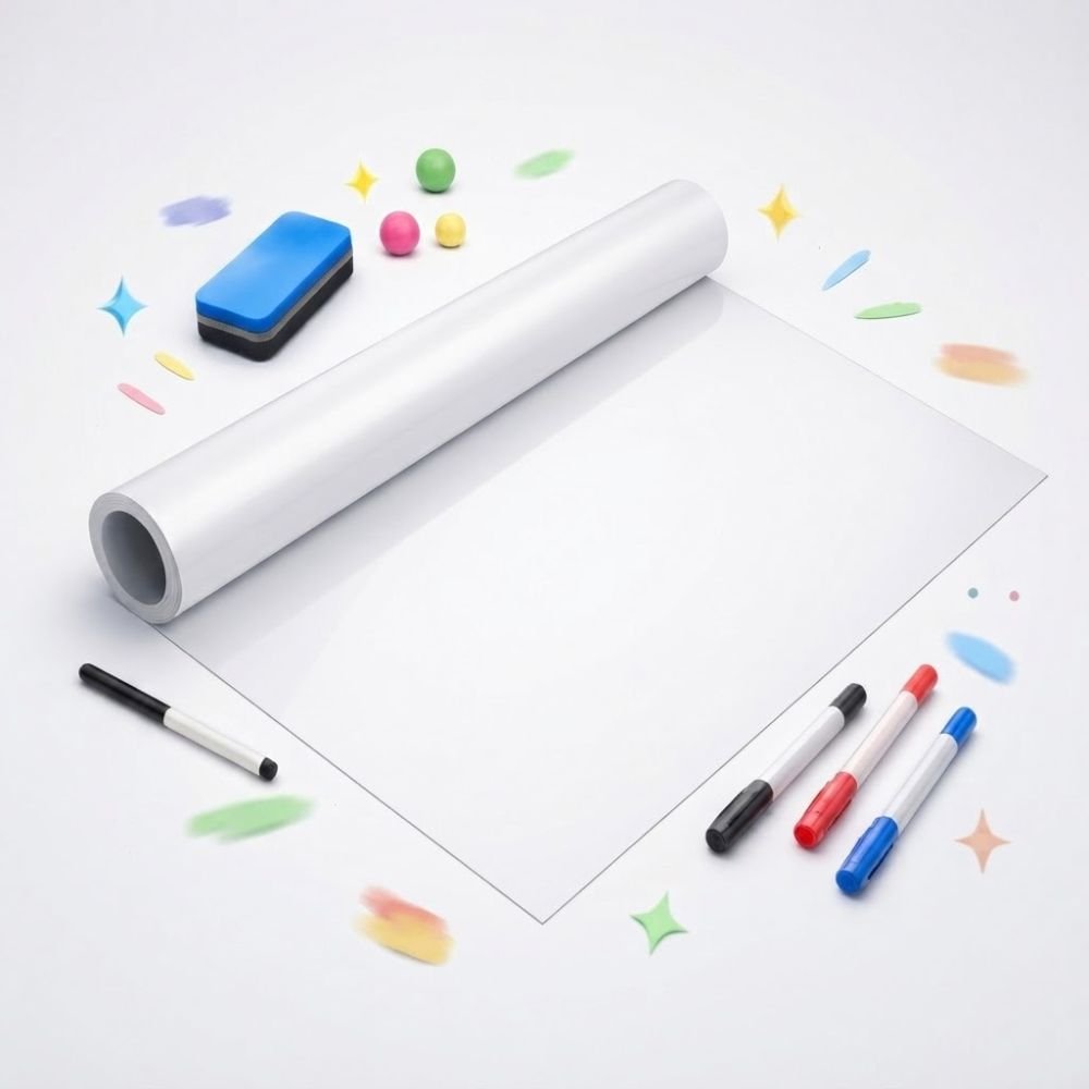 Papel de Parede Adesivo Quadro Branco Lousa Cortável Reutilizável 45x200cm