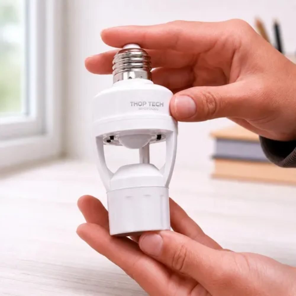 Sensor de Movimento para Lâmpada E27 com Fotocélula 360 Automático Bivolt