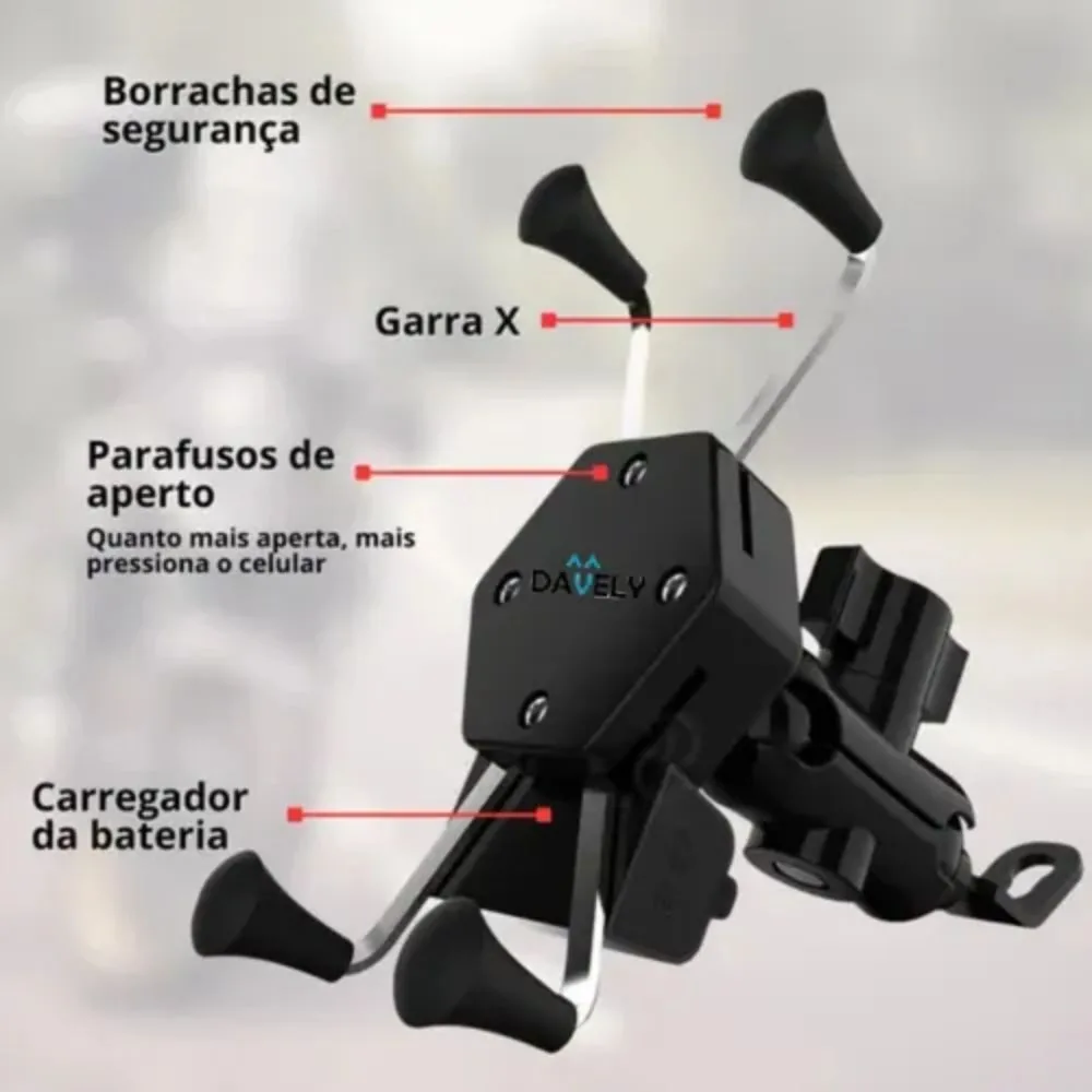 Suporte de Celular com Carregador Usb para Moto Universal a Prova de Água
