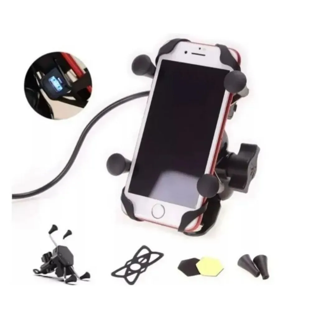 Suporte de Celular com Carregador Usb para Moto Universal a Prova de Água