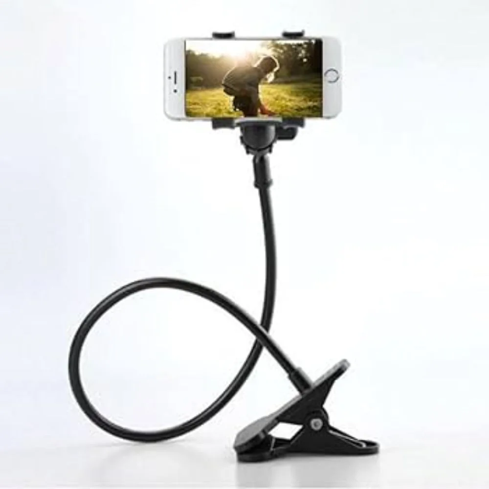 Suporte de Celular Flexível e Articulado para Cama e Mesa Grampo Duplo