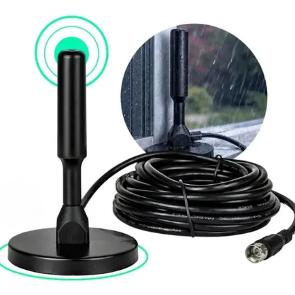 Antena Tv Digital Interna Hd 3m Sinal Estável Base com Imã a Prova de Água