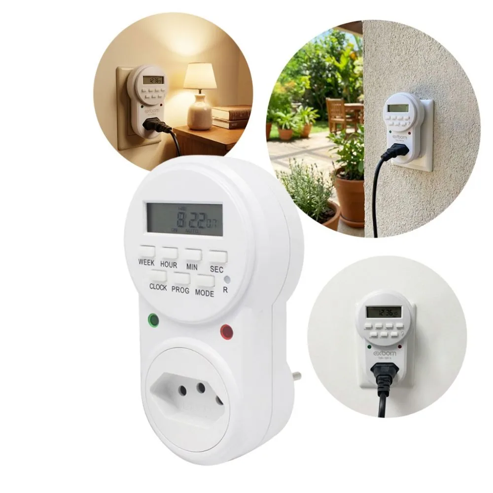 Aparelho Temporizador Digital Bivolt Timer Elétrico Automático Visor Lcd