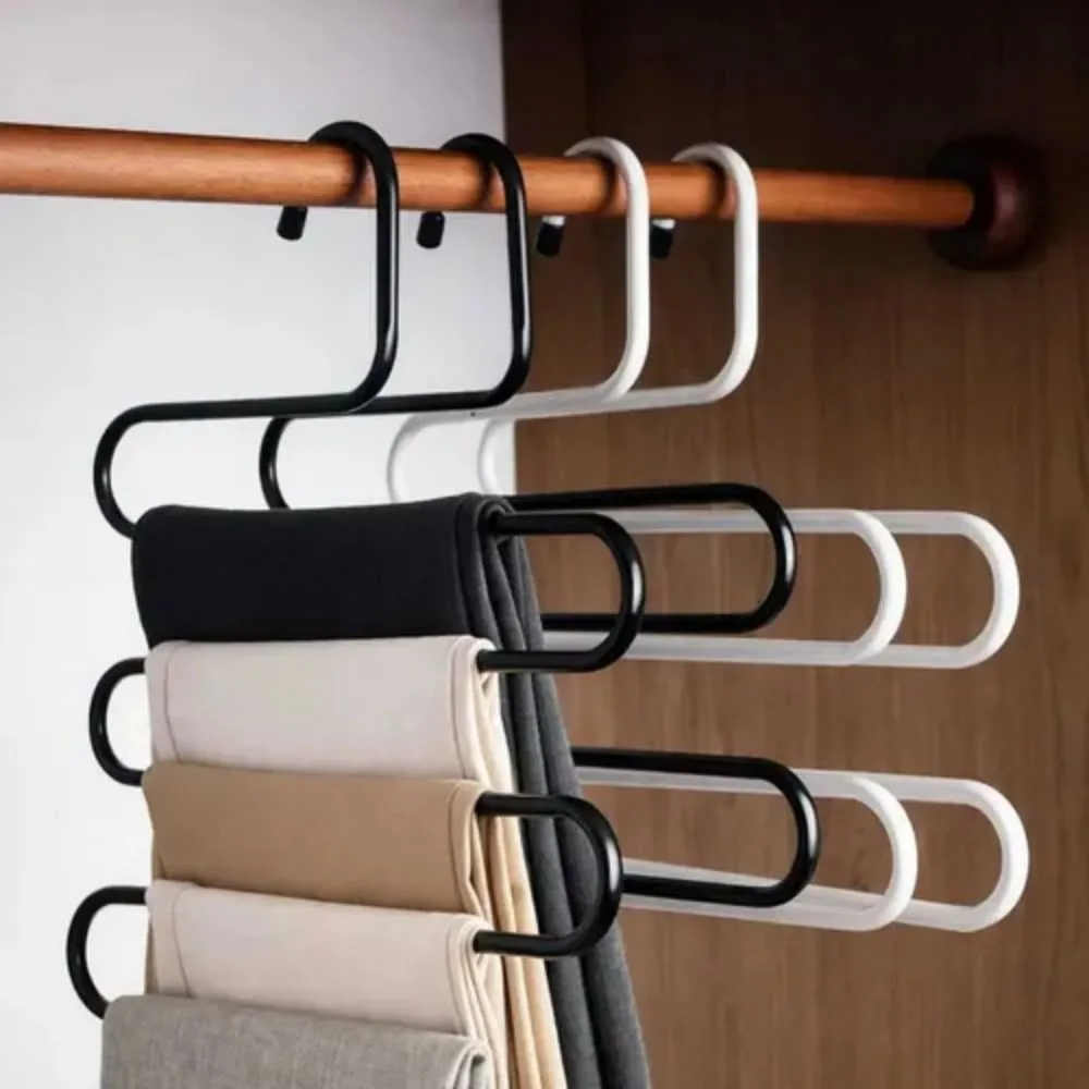 Cabide Organizador para Calças Blusas Aço Inox Antiderrapante com 5