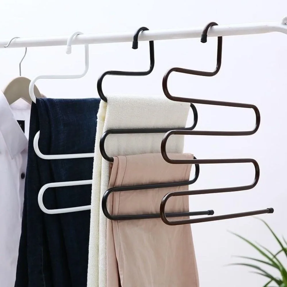 Cabide Organizador para Calças Blusas Aço Inox Antiderrapante com 5