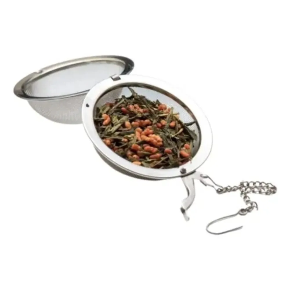Infusor de Chá Aço Inox com Corrente Trava Coador Mini Filtro Reutilizável