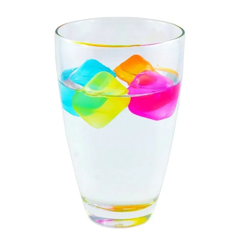 Kit 10 Cubo de Gelo Artificial Colorido Reutilizável Whisky Drinks Bebidas