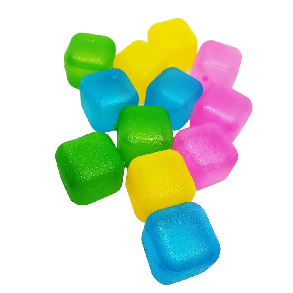 Kit 10 Cubo de Gelo Artificial Colorido Reutilizável Whisky Drinks Bebidas